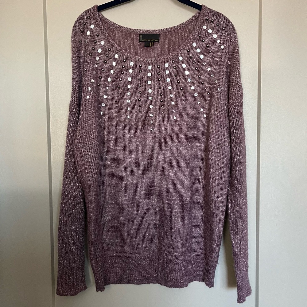 Beaded Sparkly Purple Sweater
